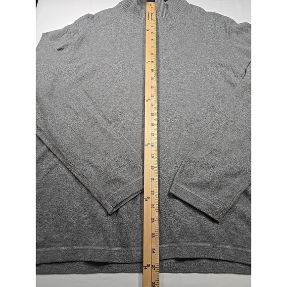 Eddie Bauer Wool Mens XL 1/4 Zip Pullover Sweater Merino Cotton Gray Long Sleeve - Picture 3 of 7